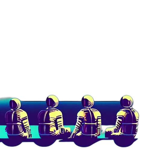 robot, car, jacket, staff, pixel art, concept art, 3d render, comic book art transparent PNG cut-out