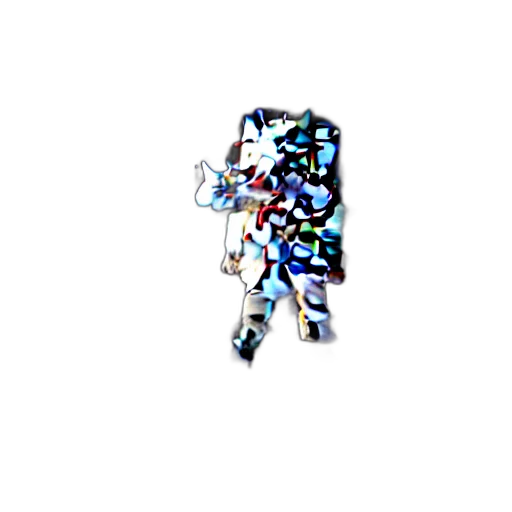 robot, staff, weapon, dragon, pixel art, 3d render, concept art, vaporwave transparent PNG cut-out
