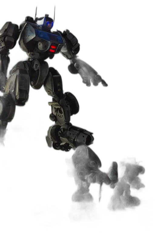 robot, weapon, concept art, 3d render transparent PNG cut-out