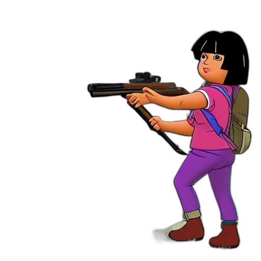 weapon, staff, jacket, cartoon, concept art, pixel art, comic book art, dora transparent PNG cut-out