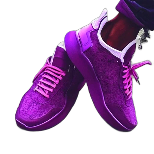 shoes, 3d render, photorealistic, vaporwave transparent PNG cut-out