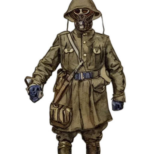 staff, jacket, mask, weapon transparent PNG cut-out