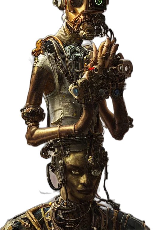 robot, staff, weapon, face transparent PNG cut-out