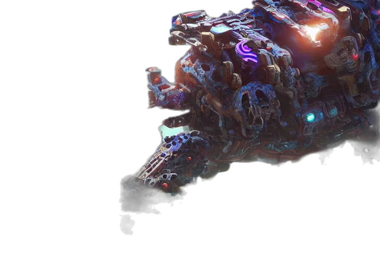 robot, weapon, dragon, creature, concept art, 3d render, fantasy art, cyberpunk transparent PNG cut-out