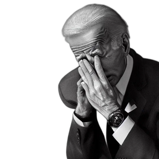 photorealistic, joe, biden, crying transparent PNG cut-out