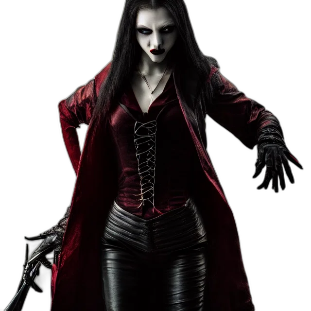 concept art, comic book art, fantasy art, 3d render, dark, red, photo, vampire transparent PNG cut-out