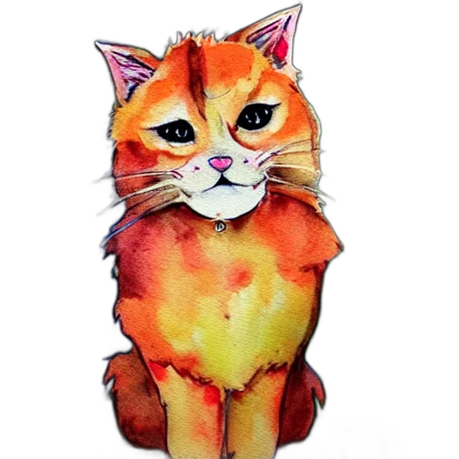 animal, watercolor, pencil sketch, photorealistic transparent PNG cut-out
