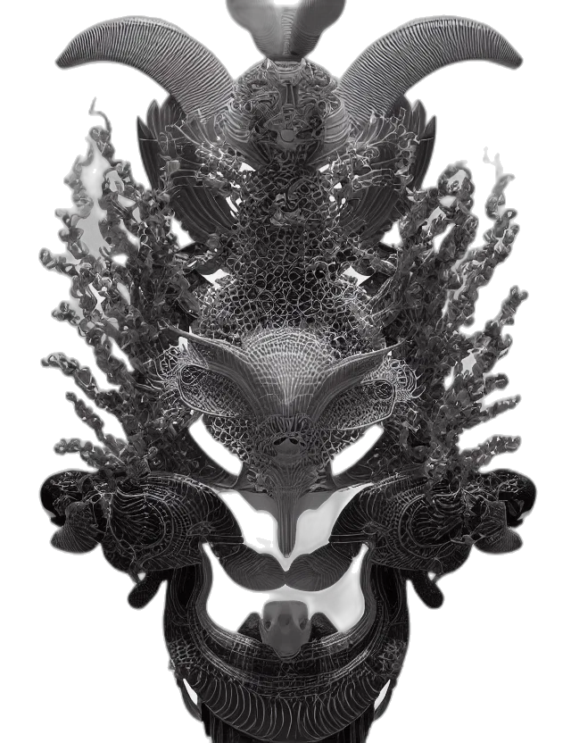 crown, mask, dragon, jewelry, 3d render, photorealistic, concept art, fantasy art transparent PNG cut-out
