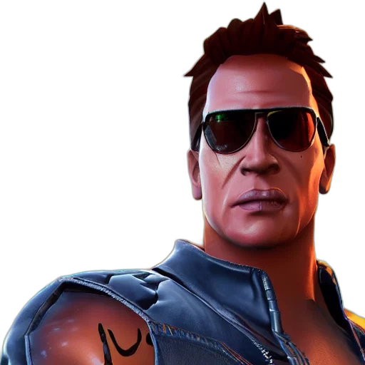 jacket, face, weapon, 3d render, concept art, photorealistic, comic book art, johnny transparent PNG cut-out