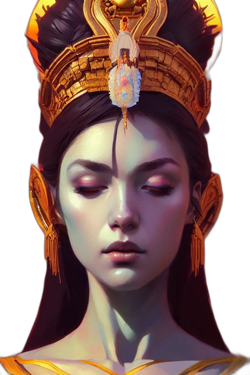 crown, face, mask, jewelry, fantasy art, concept art, photorealistic, oil painting transparent PNG cut-out