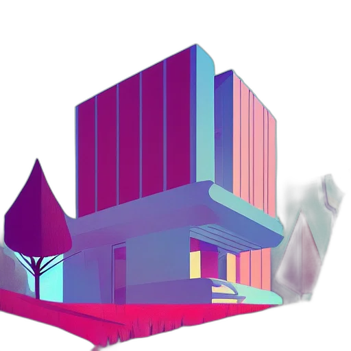 building, furniture, 3d render, concept art transparent PNG cut-out