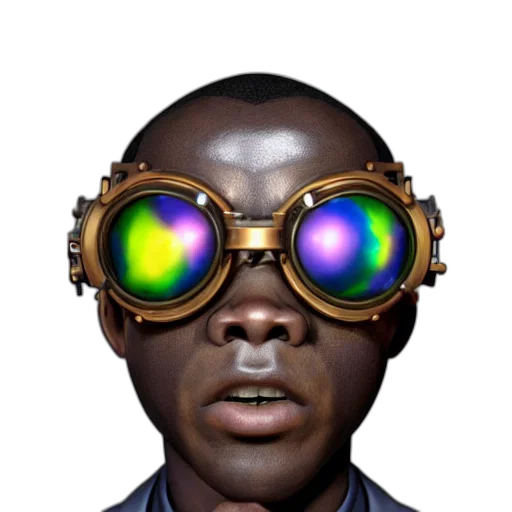 mask, face, robot, staff, concept art, photorealistic, 3d render, cyberpunk transparent PNG cut-out