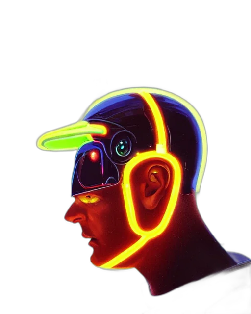 robot, mask, face, cyberpunk transparent PNG cut-out