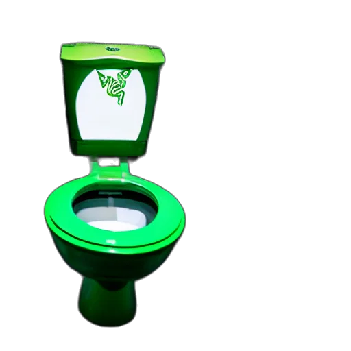 3d render, green, gaming, toilet transparent PNG cut-out