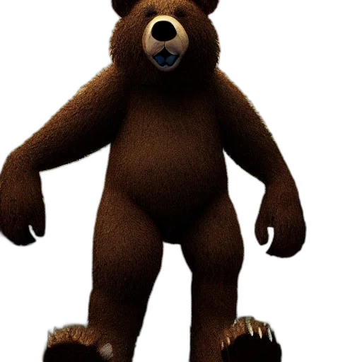 creature, animal, staff, 3d render, concept art, photorealistic, anthropomorphic, bear transparent PNG cut-out