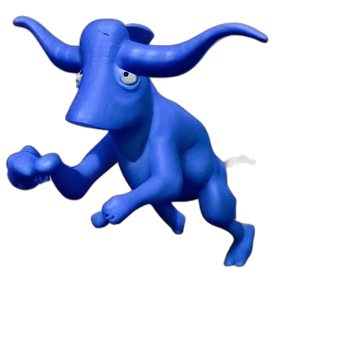 animal, creature, dragon, 3d render, concept art, photorealistic, blue, minotaur transparent PNG cut-out