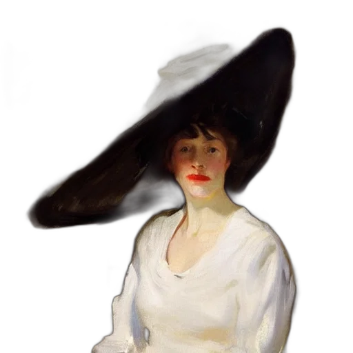 hat, dress, staff, face, oil painting, photorealistic, concept art, night transparent PNG cut-out