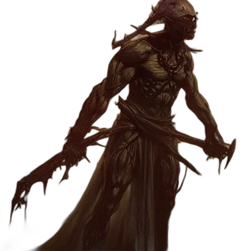creature, staff, mask, concept art transparent PNG cut-out