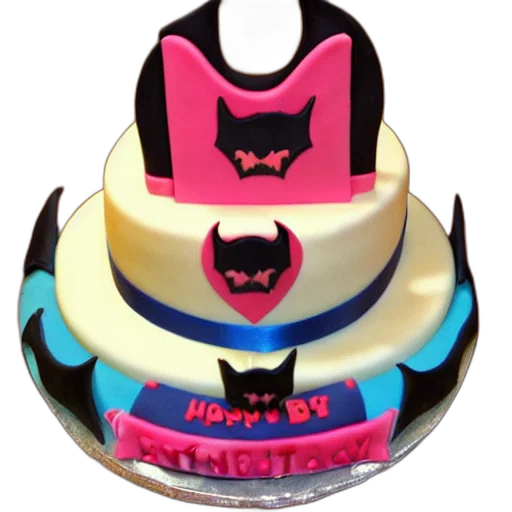 3d render, bat, birthday, cake, girls transparent PNG cut-out