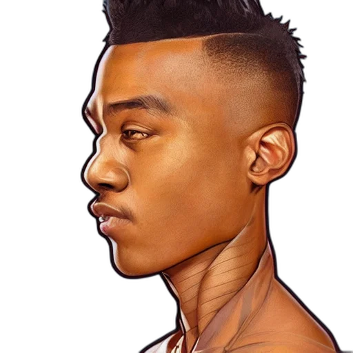 face, cartoon, photorealistic, concept art, comic book art, colourful, upper, half transparent PNG cut-out