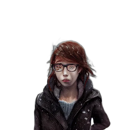 face, jacket, staff, creature transparent PNG cut-out