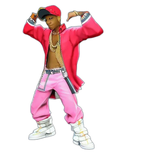 jacket, concept art, vaporwave, 3d render, cartoon, pastel, soulja, boy transparent PNG cut-out