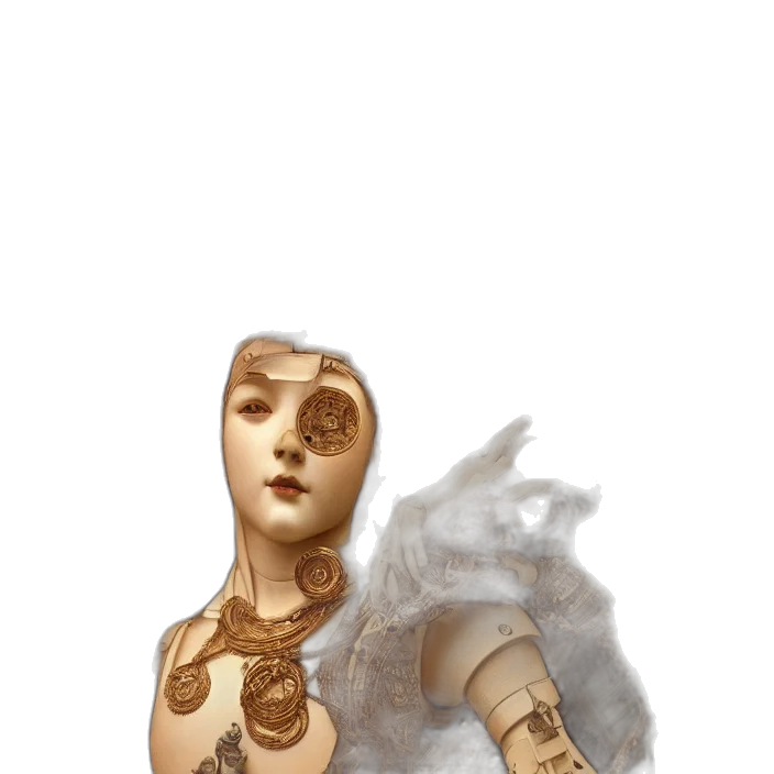 mask, staff, jewelry, robot transparent PNG cut-out