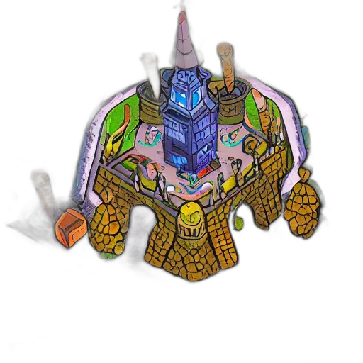 robot, crown, jewelry, weapon, concept art, pixel art, 3d render, fantasy art transparent PNG cut-out