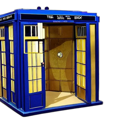 furniture, 3d render, concept art, tardis transparent PNG cut-out