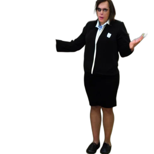 jacket, staff, dress, creature transparent PNG cut-out