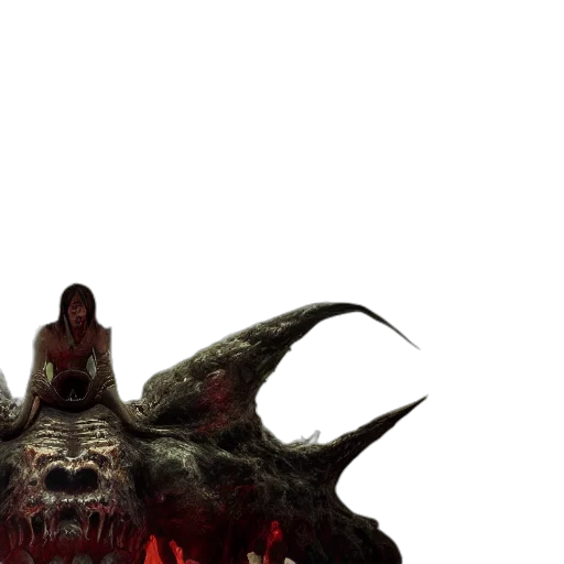 creature, staff, face, mask, concept art, 3d render, huge, demon transparent PNG cut-out