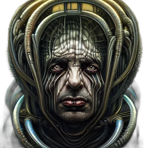 face, mask, robot, creature, concept art, cyberpunk, fantasy art, comic book art transparent PNG cut-out