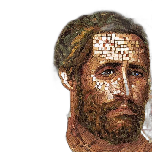 face, mask, crown, photorealistic, pixel art, 3d render, man, who transparent PNG cut-out