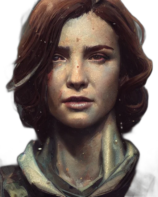 face, staff, robot, photorealistic, concept art, fantasy art, oil painting, earth tones transparent PNG cut-out