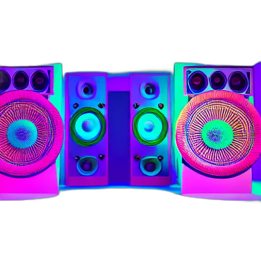 3d render, vaporwave, neon, colorful transparent PNG cut-out