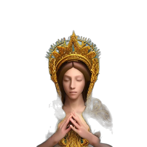crown, jewelry, staff, 3d render transparent PNG cut-out