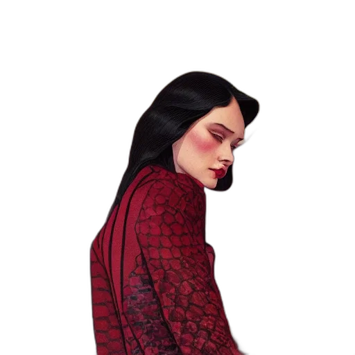jacket, dress, face, hair transparent PNG cut-out