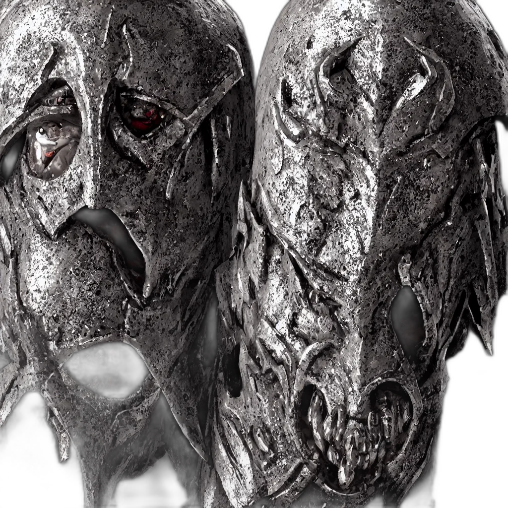 mask, face, concept art, grimdark transparent PNG cut-out