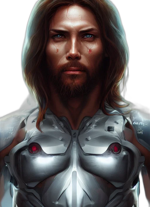 robot, face, comic book art, fantasy art transparent PNG cut-out