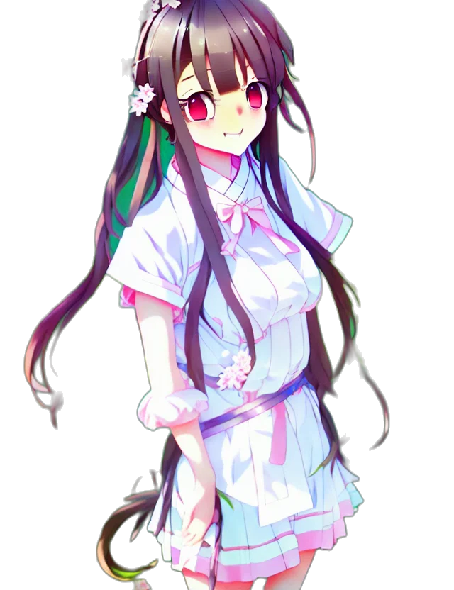 dress, staff, hair, dragon transparent PNG cut-out