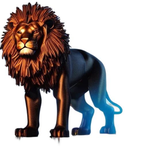 animal, crown, staff, 3d render transparent PNG cut-out