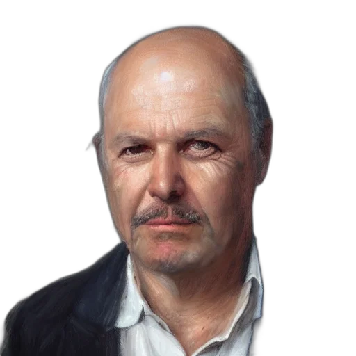 face, staff, hat, jacket, photorealistic, oil painting, concept art, cartoon transparent PNG cut-out