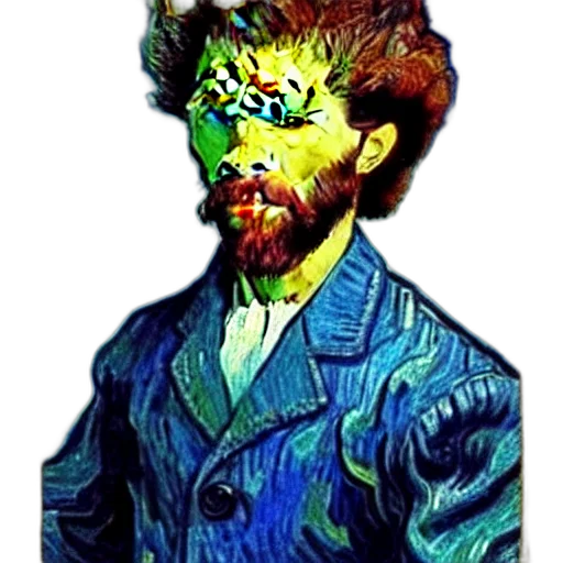 mask, face, jacket, staff, vaporwave, cartoon, comic book art, pixel art transparent PNG cut-out