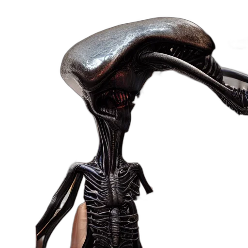 creature, animal, robot, staff, concept art, 3d render, outer space, spooky transparent PNG cut-out