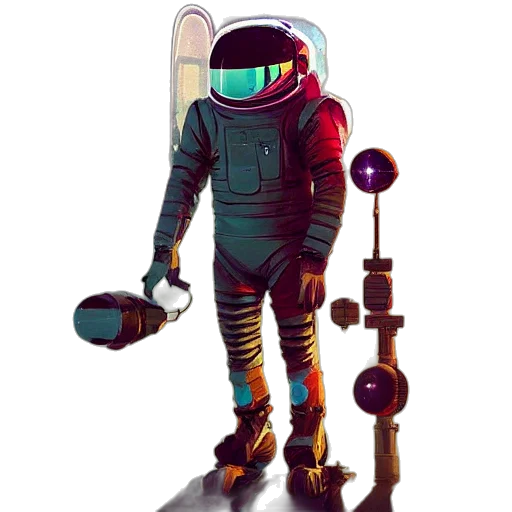 robot, staff, creature, concept art transparent PNG cut-out