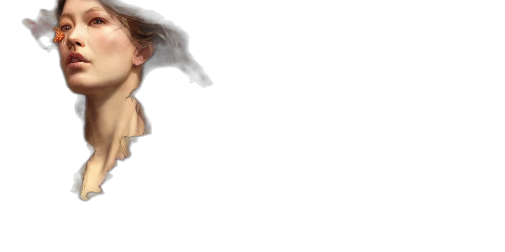 face, hair, creature, mask transparent PNG cut-out