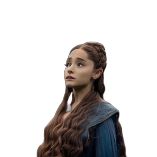 hair, dress, dragon, staff transparent PNG cut-out