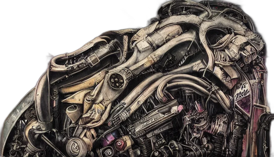 car, hair, jewelry, weapon, concept art, cyberpunk, comic book art, photorealistic transparent PNG cut-out