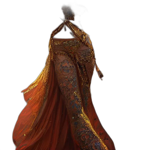 dress, staff, crown, jewelry transparent PNG cut-out