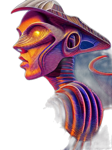 robot, mask, face, concept art, fantasy art, cyberpunk, comic book art, outer space transparent PNG cut-out